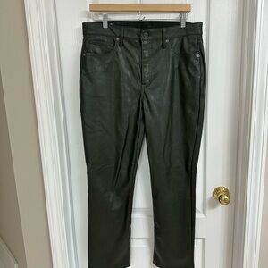 Gap hunter green faux leather pants
